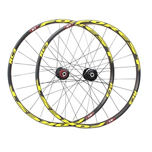 Mountain Bike Wheel : Mountain Bike Wheelset 27.5 26 Double Wall Cycling Wheels Quick Release Sealed Bearings Hub 24 Hole Disc Brake 8 9 10 11 Speed (Color : E, Size : 27.5in)