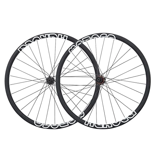 Mountain Bike Wheel : Mountain Bike Wheelset 27.5 / 29 Inch, Double Wall Carbon Fiber Rim Disc Brake Wheels 24 Hole Quick Release Hub for 8 / 9 / 10 / 11 Speed 1650g