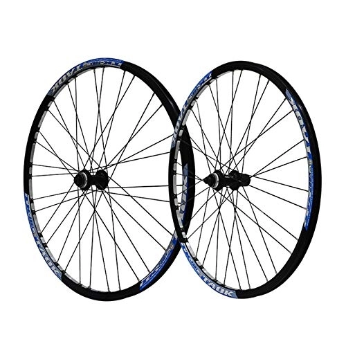 Mountain Bike Wheel : Mountain Bike Wheelset 27.5 MTB Bicycle Double Wall Alloy Rim Tires 1.5-2.1" Disc Brake 7 8 9 Speed Quick Release 32H (Color : C)