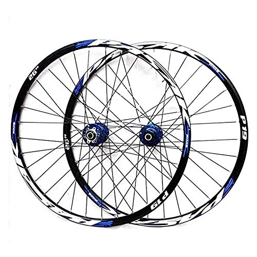 Mountain Bike Wheel : Mountain Bike Wheelset, 29 / 26 / 27.5 Inch Bicycle Wheel (Front + Rear) Double Walled Aluminum Alloy MTB Rim Fast Release Disc Brake 32H 7-11 Speed