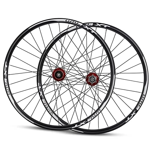 Mountain Bike Wheel : Mountain Bike Wheelset 29 Inch, Aluminum Alloy Rim 32H Discbrake MTB Bicycle Wheelset, Quick Release Front Rear Wheels Fit 7-11 Speed Cassette Hub