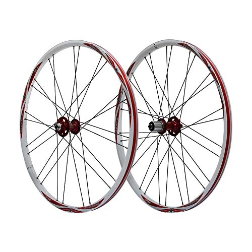 Mountain Bike Wheel : Mountain Bike Wheelset Aluminium Alloy Double Wall Rim Quick Release Hubs Disc Brake Front Wheel 24H Rear Wheel 28H Effortless / 26 inches / A