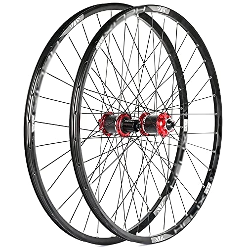 Mountain Bike Wheel : Mountain Bike Wheelset, Aluminum Alloy Rim Disc Brake MTB Wheelset Fit 8-12 Speed Cassette Bicycle Wheelset, Black_26 Inch