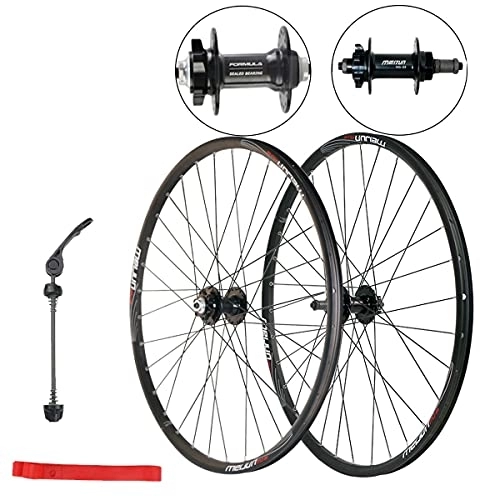 Mountain Bike Wheel : Mountain Cycling Wheels 20inch 26 Inch QR Bike Wheelset, Sealed Bearing, Disc Brake Freewheel For 6 / 7 / 8 / 9 Speed Cassette 32H (Color : Black, Size : 20")