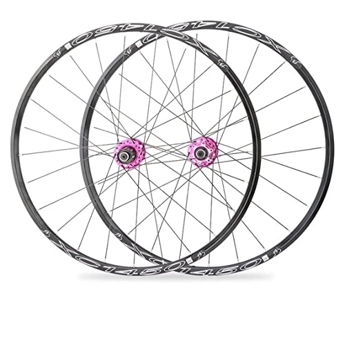 Mountain Bike Wheel : Mountain Cycling Wheels 26 / 27.5" Quick Release Through Axle Aluminum Alloy Rim Disc Brake Clincher Wheelset BMX Wheelset Carbon Fiber Hub for 8 9 10 11 Speed (Color : Purple, Size : 27.5 inch)