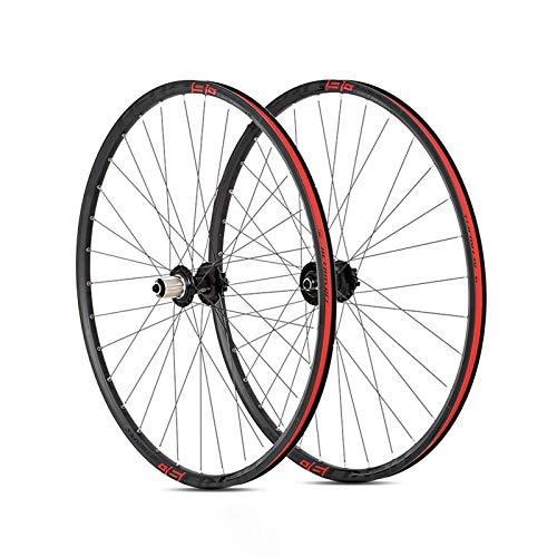 Mountain Bike Wheel : Mountain Wheel Set, Bike Wheel 27.5 Inch 29 Inch Double Deck Rim 5Mm Quick Release Support 8-12 Speed Suitable for Bicycles Bike Front Wheel Rear Wheel Red, 27.5 inch