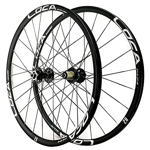 Mountain Bike Wheel : MTB 26 / 27.5 / 29 Inch Mountain Bike Wheelset Flat Strip Six Holes Disc Brake Wheel Six Claw Quick Release 8 / 9 / 10 / 11 / 12 Speed Freewheel 24 Hole (Color : Black, Size : 29in)
