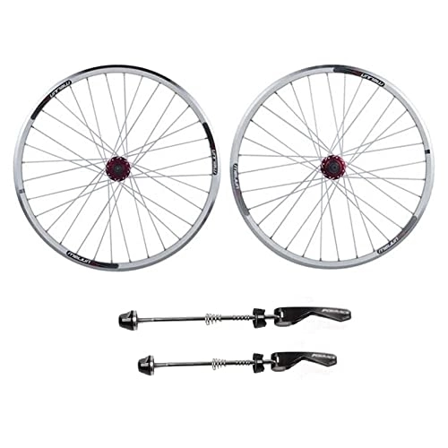Mountain Bike Wheel : MTB 26 inches Bike Wheel, Double-Walled Aluminum Alloy V-Brakes Bicycle Rim disc Brake Quick Release 32 Holes 7 8 9 10 Speed ?Disc Wheel