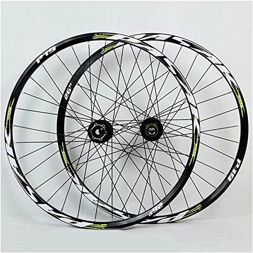 Mountain Bike Wheel : MTB Bicycle 26 27.5 29in Double Wall Rims, 32H Quick Release Axles Bike Wheels Disc Brake Barrel Shaft 7-11 Speed Wheel