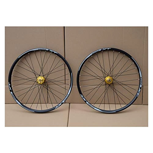 Mountain Bike Wheel : MTB Bicycle Wheelset 26 27.5 29 In Mountain Double Layer Alloy Rim Sealed Bearing 7-11 Speed Cassette Hub Disc Brake 1100g QR (Color : F, Size : 26in)