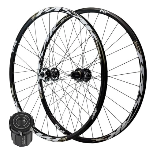 Mountain Bike Wheel : MTB Bicycle Wheelset 26 / 27.5 / 29 Inch, Aluminum Alloy 32H Sealed Bearing Hubs Mountain Bike Rim 135mm Front&Rear Wheel 7-11 Speed 2070g (Color : Black, Size : 27.5 IN)
