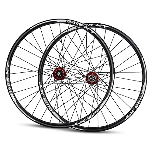 Mountain Bike Wheel : MTB Bicycle Wheelset 26 27.5 29 Inch Mountain Bike Wheel Quick Release Rim Sealed Bearing 7-11 Speed Hub Disc Brake (Color : Red, Size : 29INCH)