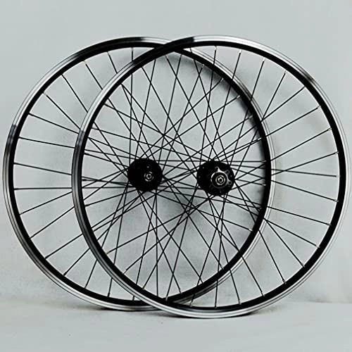 Mountain Bike Wheel : MTB Bicycle Wheelset 26" 27.5" 29" Mountain Bike Wheels Double Layer Alloy Rim Front And Rear Wheel 2200g QR 32 Holes 6 Bolts Disc Brake Hub For 7-12 Speed Cassette (Color : Black, Size : 26 in)