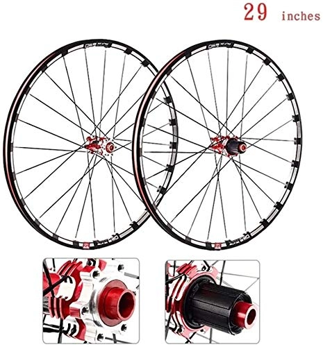 Mountain Bike Wheel : MTB Bicycle Wheelset Bicycle Wheels Bicycle Front Wheel Rear Wheel, Mountain Bike Wheelset 26 / 27.5 / 29 Inches Double Walled Aluminum Alloy Rim Disc Brake Carbon Fiber Hub Barrel Shaft 7-11 Speed Casset