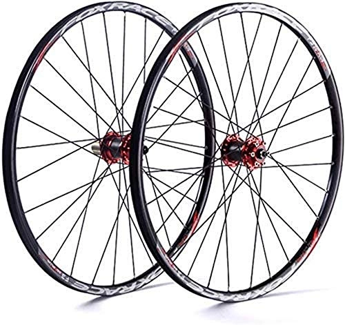 Mountain Bike Wheel : MTB Bicycle Wheelset Bike Wheel Tyres Spokes Rim, 26 / 27.5" Ultralight Double Walled Alloy Rim 24H Cycling Wheel Mountain V-Brake Disc Rim Brake Fast Release for 7 / 8 / 9 / 10 / 11 Speed