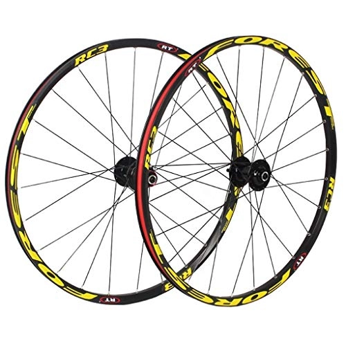 Mountain Bike Wheel : MTB Bike Wheels 26 Inch, Double Wall 27.5 Inch Bike Rim Cycling Hub 5 Palin Hybrid Quick Release 24 Hole 8 / 9 / 10 / 11 Speed (Color : C, Size : 26 inch)