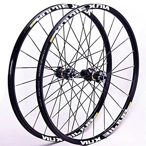 Mountain Bike Wheel : MTB Bike Wheelset, 26 / 27.5 / 29 Inch Mountain Cycling Wheels, Carbon Hub 24H Straight Pull Flat Spokes Disc Brake Fit For 7-11 Speed Cassette Quick Release Axles Bicycle Accessory (Black 29 in)