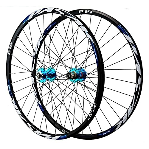 Mountain Bike Wheel : MTB Bike Wheelset 26" 27.5inch 29er Mountain Bike Wheel Set 11 12 Speed Wheel Hubs Disc Brake Quick Release Aluminum Alloy 32H (Color : Blue, Size : 29 INCH)