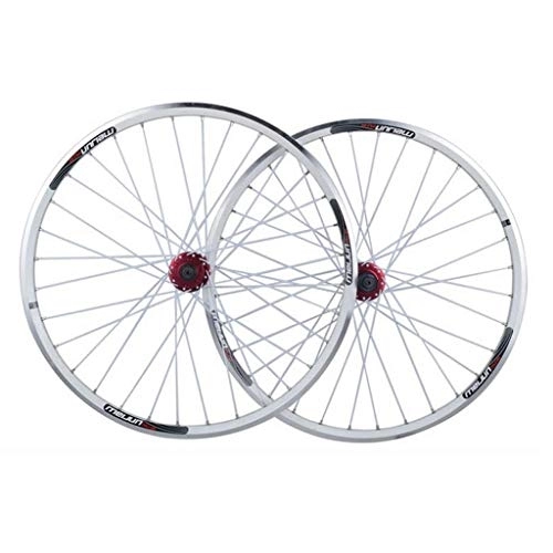 Mountain Bike Wheel : MTB Bike Wheelset 26 Inch, Double Wall Aluminum Alloy Bicycle Rim V-Brake / Disc Brake Quick Release 32 Hole 7 8 9 10 Speed Disc