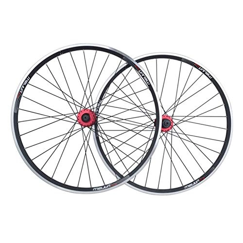 Mountain Bike Wheel : MTB Disc Brake Wheelset 26 Inch Mountain Bike Rims Cycling Quick Release Wheel Bicycle Wheel 32 Spoke For 7-10 Speed Cassette Flywheel (Color : Black, Size : 26")