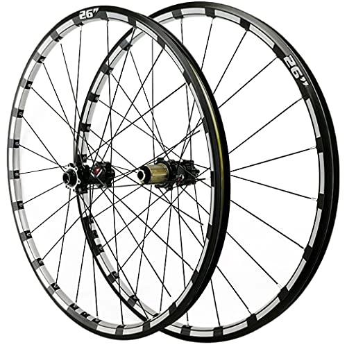 Mountain Bike Wheel : MTB Wheel 26" / 27.5" / 29" Mountain Bike Wheelset Thru Axle Disc Brake Front Rear Wheel 7 8 9 10 11 12 Speed Cassette Freewheel 24 Holes 1750g (Color : Black Hub, Size : 27.5in)