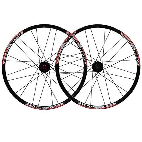 Mountain Bike Wheel : Mtb Wheels 24 Inch Mountain Bike Wheelset Quick Release Hub Aluminum Alloy Double Wall Rim Disc Brake 7 8 9 Speed (Color : A)