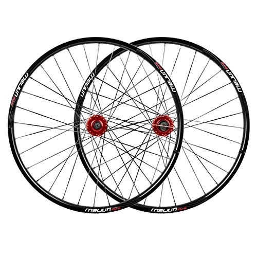 Mountain Bike Wheel : MTB Wheels 26 Inch Mountain Bike Wheelset Disc Brake Bicycle Rims 32H Hub QR For 7 8 9 10 Speed Cassette 2213g (Color : Gold, Size : 26'')