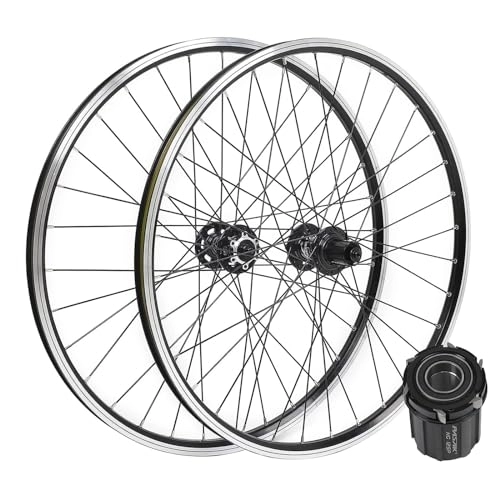 Mountain Bike Wheel : MTB Wheelset 26 27.5 29 Inch Rivet Bicycle Rim 32 Spoke Front Rear Wheel Disc / V Brake HG Sealed Bearing Hubs Mountain Bike for 7-12 Speed Cassette QR 2150g (Color : Black, Size : 27.5 inch)