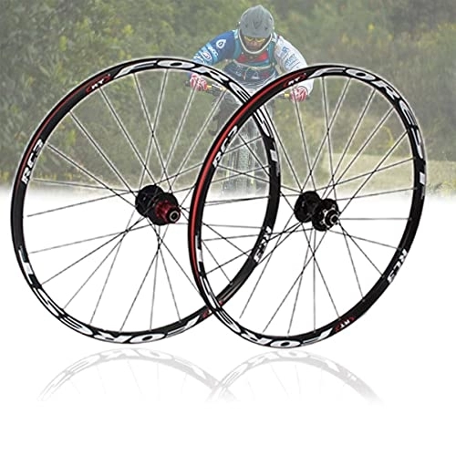 Mountain Bike Wheel : MTB Wheelset 26 / 27.5 Inch Disc Brake Bicycle Front Rear Wheel 24 Spoke Mountain Bike Rims 8 9 10 11 Speed Cassette QR Sealed Bearing Hubs (Color : WHITE A, Size : 26'')
