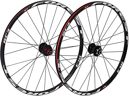 Mountain Bike Wheel : MTB Wheelset，26 / 27.5 Inch (Front + Rear) Double Wall Aluminum Alloy Rim Quick Release Disc Brake 24H 7-11 Speed 26 Inch(Size:26inch, Color:black)
