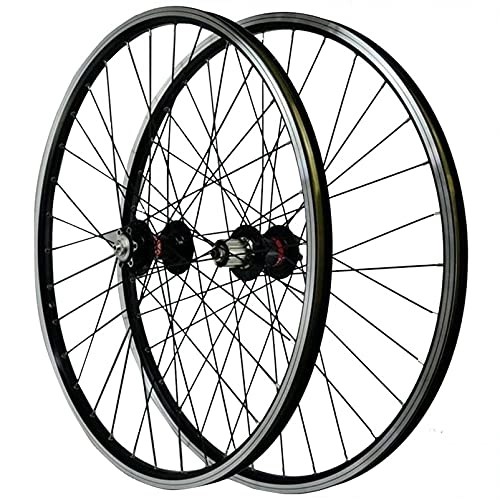 Mountain Bike Wheel : MTB Wheelset 26 Inch Handmade Standard Bicycle Rim 32 Spoke Mountain Bike Front & Rear Wheel Disc / Rim Brake 7-11Speed Cassette QR Sealed Bearing Hubs, Black