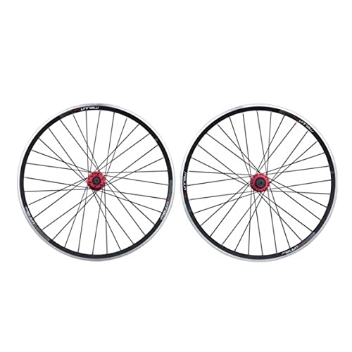Mountain Bike Wheel : MTB Wheelset 26" Quick Release Disc / V Brake 32H Mountain Bike Wheels Wheelset High Strength Aluminum Alloy Rim Suitable 7-10 Speed (Color : Black)