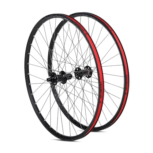 Mountain Bike Wheel : MTB Wheelset 27.5 / 29inch Disc Brake Center Lock Thru Axle Mountain Bike Wheels Aluminum Alloy Double Wall Rim 8 / 9 / 10 / 11 / 12 / 13 Speed Cassette 32 Holes (Color : Svart, Size : 27.5in)
