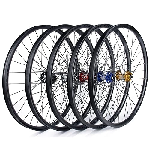 Mountain Bike Wheel : MTB Wheelset Quick Release Disc Brake 32H Mountain Bike Wheels, High Strength Aluminum Alloy Rim Black Bike Wheel, Suitable 7-11 Speed Cassette Mountain Bike Wheelset(26" 27.5" 29"), 27.5
