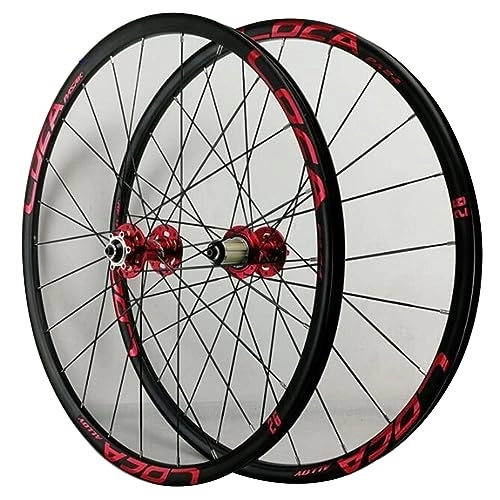 Mountain Bike Wheel : MYKINY Bicycle Mountain Bike 26 27.5 29 Inch, Quick Release Aluminum Alloy 24 Holes 3.0MM Flat Spoke 12 Speed Ultra Light Bicycle Wheels Wheel (Color : Red, Size : 26inch)