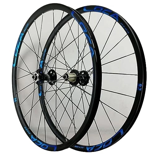 Mountain Bike Wheel : MYKINY Disc Mountain Bike Wheels, 26 27.5 29 X1.5-2.4 Inch Tires Six Nail Disc Brake Front 2 Rear 4 Bearings 12 Speeds Quick Release Rim Wheel (Color : Blue, Size : 26inch)