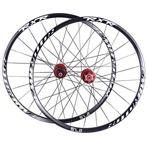 Mountain Bike Wheel : MZPWJD 26 27.5 29" Bicycle Wheelset MTB Bike Wheel Double Wall Rims Quick Release Wheel Disc Brake 7 Sealed Bearings Hub For 7-11 Speed Cassette Flywheel (Color : Black, Size : 27.5inch)