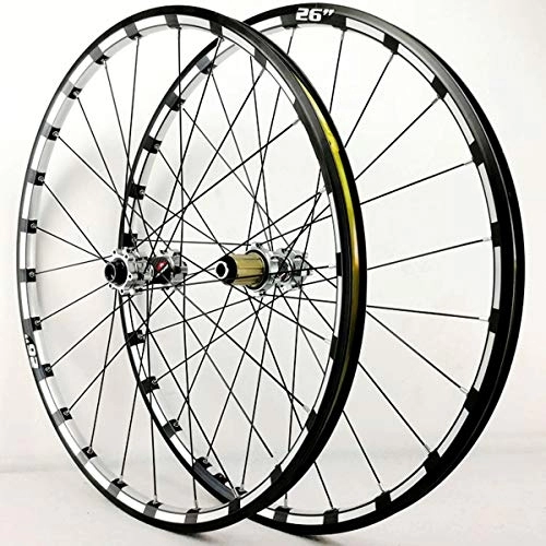Mountain Bike Wheel : MZPWJD 26 27.5 29 Inch Mountain Bike Wheels Bicycle Wheelset MTB Rim Disc Brake Ultralight Q / R 7 8 9 10 11 12 Speed Cassette Flywheel 24H 1750g (Color : Silver, Size : 26inch)