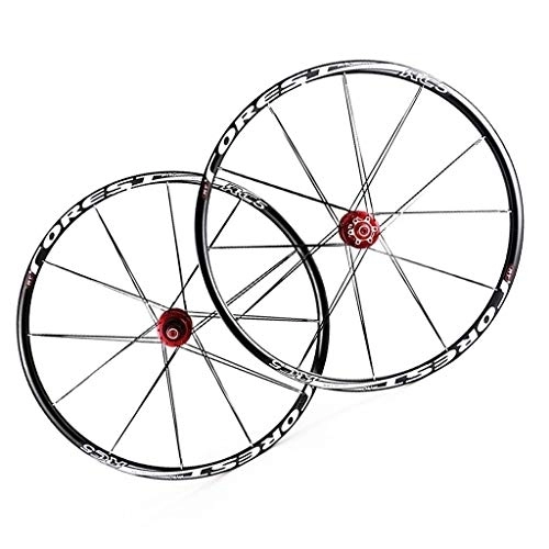 Mountain Bike Wheel : MZPWJD 26 27.5inch Mountain Bike Wheelset, Double Wall MTB Rim 24H Disc Brake Quick Release Compatible 7 8 9 10 11 (Color : White, Size : 27.5inch)