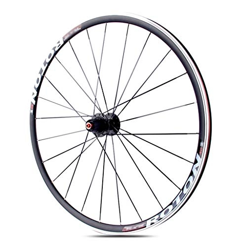 Mountain Bike Wheel : MZPWJD 700C Road Bike Wheelset Quick Release Aluminum Alloy Double Walled Rim V- Brake 9-11 Speed 7 Palin Card Flywheel Black (Color : Rear wheel)