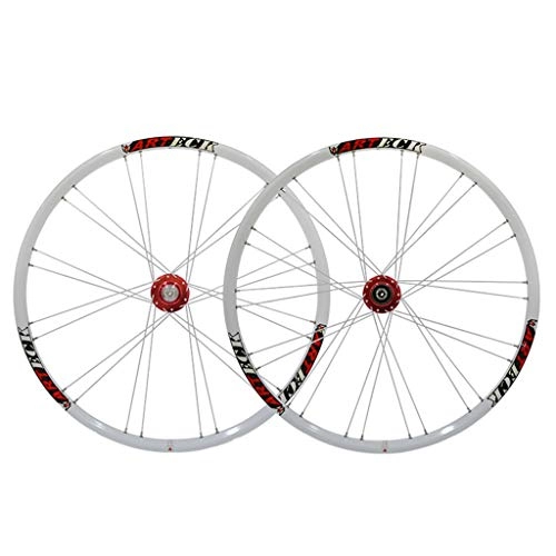 Mountain Bike Wheel : MZPWJD Bicycle Wheel 26" Bike Wheel Set MTB Double Wall Alloy Rim Tires 1.5-2.1" Disc Brake 7-11 Speed Sealed Bearings Hub Quick Release 4 Colors (Color : Black-A)