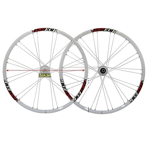 Mountain Bike Wheel : MZPWJD Bicycle Wheel 26" Bike Wheel Set MTB Double Wall Alloy Rim Tires 1.5-2.1" Disc Brake 7-11 Speed Sealed Bearings Hub Quick Release 4 Colors (Color : Black-B)