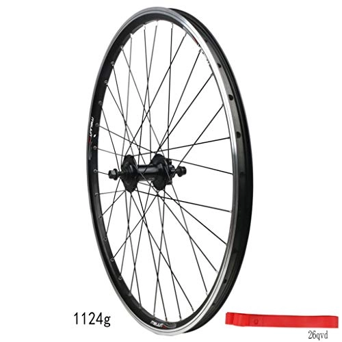 Mountain Bike Wheel : MZPWJD Bicycle Wheel Front Rear Mountain Bike Wheel Set 20 26 Inch Disc V- Brake MTB Alloy Rim 7 8 9 10 Speed (Color : Black, Size : 26in Front wheel)