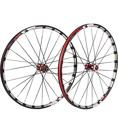 Mountain Bike Wheel : MZPWJD Bike Wheel 26 27.5 Inch Bicycle Wheelset MTB Milling Trilateral Double Wall Alloy Rim Carbon Hub QR Disc Brake Front And Rear 7-11 Speed 24H (Color : Silver, Size : 27.5inch)