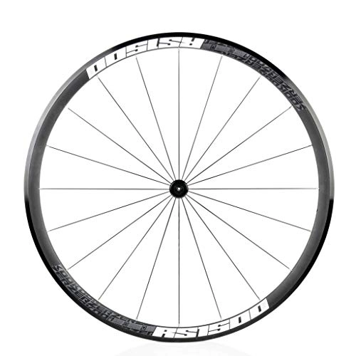 Mountain Bike Wheel : MZPWJD Bike Wheel 700C Road Bike Bicycle Wheelset Double Wall Alloy Rim 30mm QR Brake V / C 7 Palin 7-11 Speed Front And Rear 1740g (Color : White front wheel)