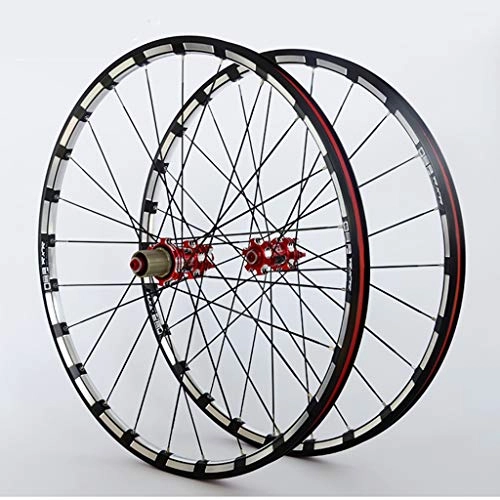 Mountain Bike Wheel : MZPWJD Bike Wheels Mountain Bike Wheelset Double Wall Alloy Rim Carbon Core F2 R5 Palin Bearing Quick Release Disc Brake 9 10 11 Speed 1742g (Color : A, Size : 26inch)