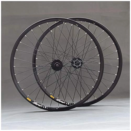 Mountain Bike Wheel : MZPWJD Bike Wheelset 26 / 27.5 / 29 In Mtb Bicycle Rim 32 Spoke Quick Release Wheel Mountain Bike Wheel Disc / Rim Brake 7-11speed Cassette QR Sealed Bearing Hubs (Color : Black, Size : 26inch)