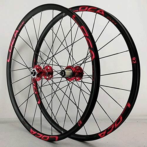 Mountain Bike Wheel : MZPWJD Bike Wheelset 26 Inch MTB Disc Brake Bicycle Double Wall Alloy Rim QR Cassette Hub 8-12 Speed Sealed Bearing 24H (Color : E, Size : 26in)