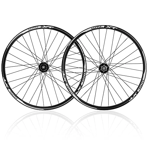 Mountain Bike Wheel : MZPWJD Cycling Wheels 26" 27.5" 29" Bike Wheelset, MTB RIM Front 2 Rear 4 Sealed Bearings, 32H, Hubs, Quick Release Disc Brake Compatible 8-11speed (Color : Black, Size : 27.5")
