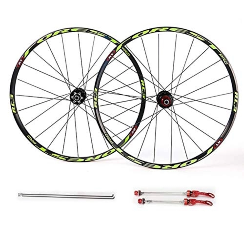 Mountain Bike Wheel : MZPWJD Cycling Wheels 26 27.5" MTB Bike Rim Set, Wheels Pair Disc Rim Brake 7 8 9 10 11speed Sealed Bearings Hub (Color : Green, Size : 27.5inch)